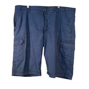 Mens Cargo Shorts Size 42 Blue Casual Utility Multiple Pockets Cotton Blend